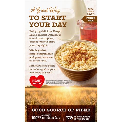 Kroger Maple & Brown Sugar Less Sugar Instant Oatmeal 8 ct