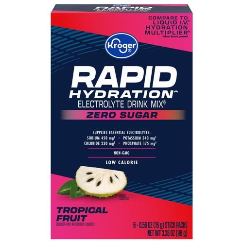 Kroger Sugar Free Electrolyte Drink Mix Tropical Punch 3.38 oz