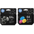 New, Pre-Owned - HP 64XL Black and 64 Tri-Color Ink Cartridge-2 Pack