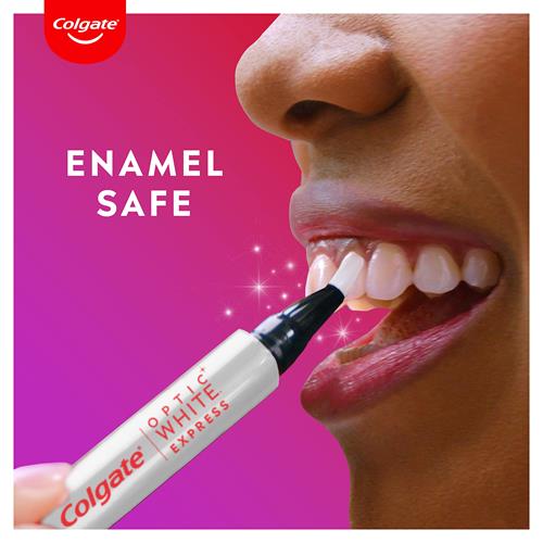Colgate Optic White Express Teeth Whitening Pen With 35 Treatments, Enamel Safe, Designed For No Tooth Sensitivity, 0.08 Oz