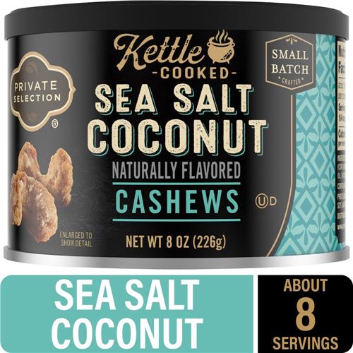 Private Selection Kettle Cooked Sea Salted Coconut Cashews 8 oz