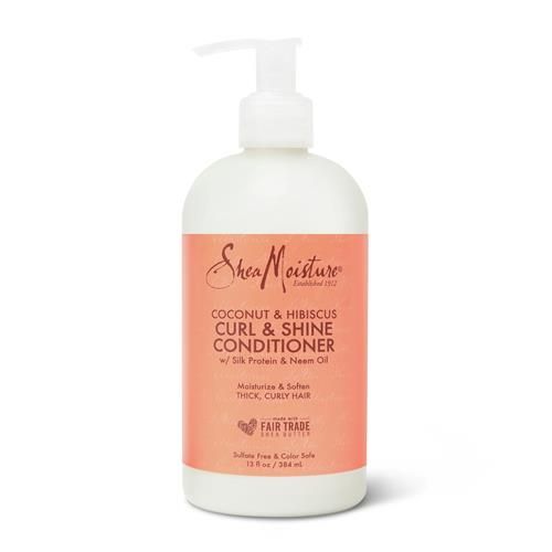 Sheamoisture Curl & Shine Conditioner Coconut & Hibiscus, For Thick, Curly Hair To Moisturize & Soften, 13 Oz