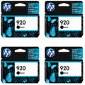 New, Pre-Owned - HP 920 (CD971AN) Black Ink Cartridges 4 Pack