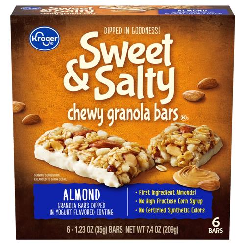 Kroger Sweet & Salty Almond Chewy Granola Bars 6 ct / 1.23 oz