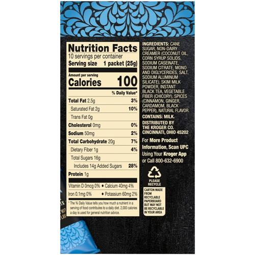 Private Selection Vanilla Chai Tea Latte Mix Packets 10 ct / 8.8 oz