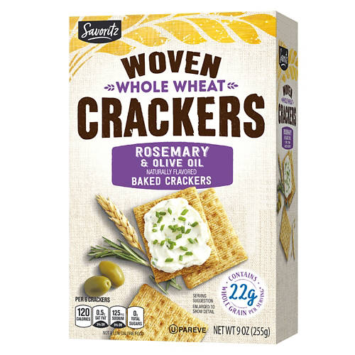 Savoritz Rosemary Olive Oil Woven Wheat Crackers, 9 oz