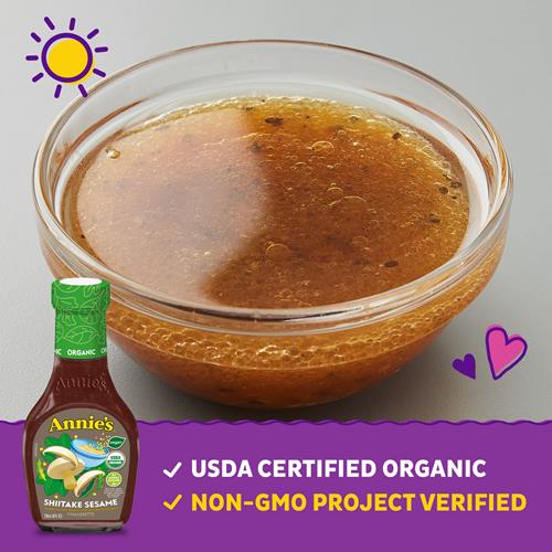 Annies Organic Shiitake Sesame Vinaigrette Salad Dressing, Vegan, Non-Gmo, 8 Fl Oz