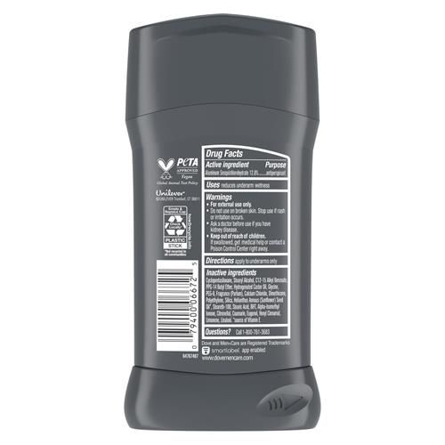 Dove Men+Care Extra Fresh Mens Antiperspirant Deodorant Stick Extra Fresh With 72-Hour Sweat & Odor Protection With 1/4 Moisturizing Cream & Long-Lasting Citrus Scent 2.7 Oz