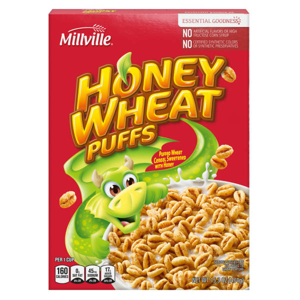 Millville Honey Wheat Puffs Cereal, 15.3 oz
