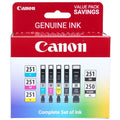 New, Pre-Owned - Canon PGI 250 XL251 Black & Color Ink Cartridge ( 5 Pack)