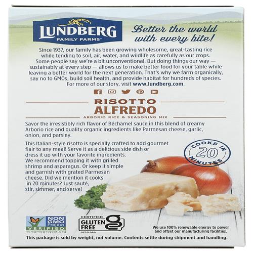 Lundberg Risotto, Organic Alfredo, 5.5 Oz