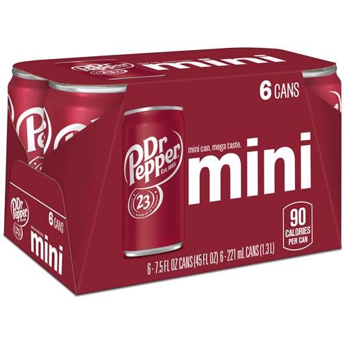 Dr Pepper - Mini Cans, 7.5 Oz, 6 Pk