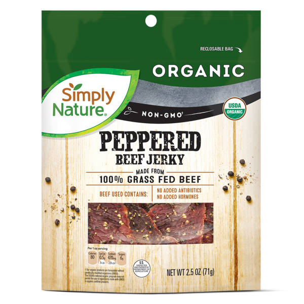 Simply Nature Organic Peppered Beef Jerky, 2.5 oz