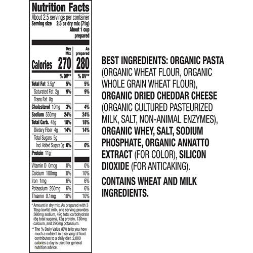 Annies Organic Macaroni And Cheese Dinner, Shells And Real Aged Cheddar, Grassfed, 6 Oz