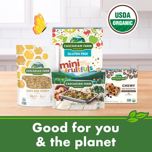 Cascadian Farm Organic Granola With No Added Sugar, Blueberry Vanilla Cereal, Resealable Pouch, 11 Oz.