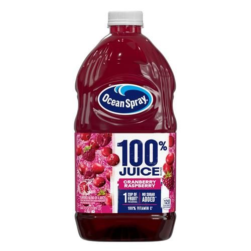 Ocean Spray 100% Juice Cranberry Raspberry Juice Blend, 64 Fl Oz Bottle (Pack Of 1)