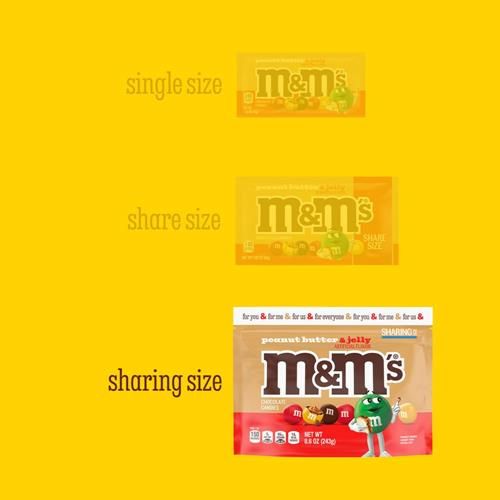 M&M’S Peanut Butter & Jelly Candy, Sharing Size, 8.6 Oz Resealable Bulk Bag
