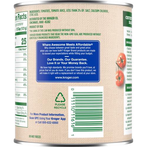 Kroger Tomatoes Diced 28 oz