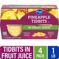 Kroger Pineapple Tidbits Cups in 100% Pineapple Juice 4 ct / 4 oz