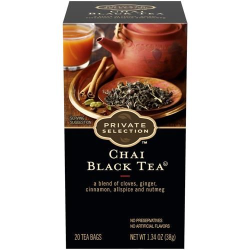 Private Selection Chai Black Tea Wire Free Teabags with Foil Envelope 20 ct