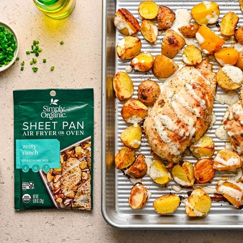 Simply Organic Sheet Pan Seasoning, Zesty Ranch, 0.99 Ounce (Pack Of 12)