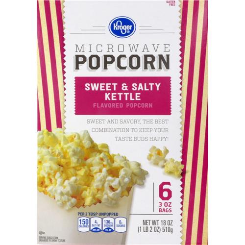 Kroger Sweet and Salty Kettle Microwave Popcorn 6 ct / 3 oz