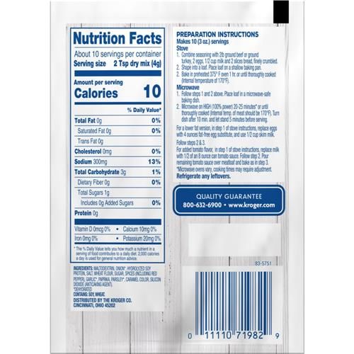 Kroger Meat Loaf Seasoning Mix 1.5 oz