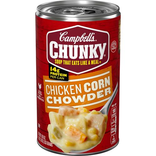 Campbells Chunky Soup, Chicken Corn Chowder Soup, 18.8 Oz Can