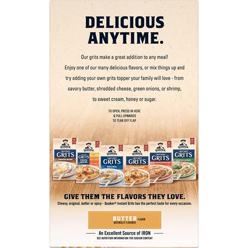 Quaker Instant Grits, Butter, 0.98Oz Packets, (10 Pack)
