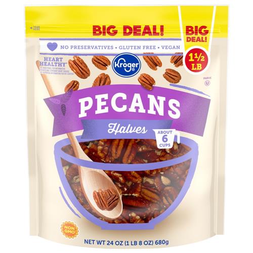 Kroger Pecan Halves 24 oz