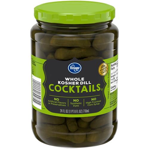 Kroger Whole Kosher Dill Cocktail Pickles 24 fl oz