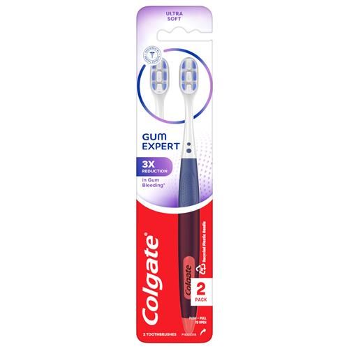 Colgate Ultra Soft Toothbrush Pack, Extra Soft For Sensitive Gums, 2 Pack