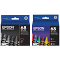 New, Pre-Owned - Epson 68 Black, Cyan, Magenta, Yellow Ink Cartridges