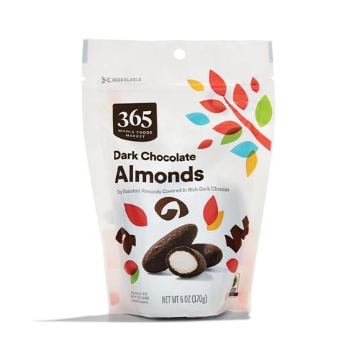 Whole Foods Market Dark Chocolate Covered Almonds, 6 Ounce