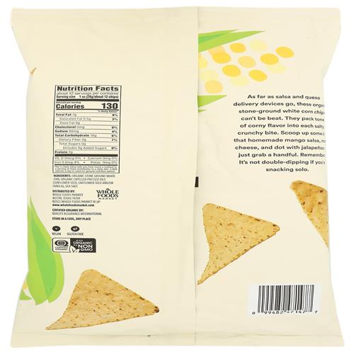 Whole Foods Market, Organic White Corn Tortilla Chips, 12 Oz