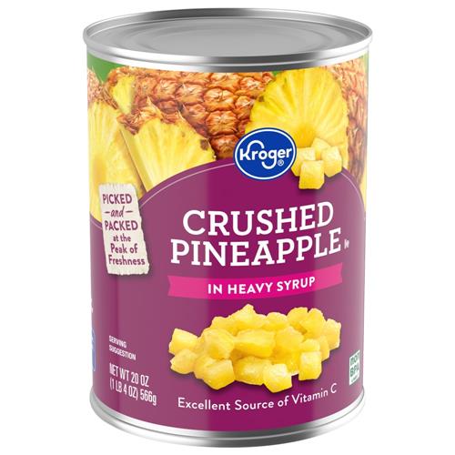 Kroger Canned Crushed Pineapple in Heavy Syrup 20 oz
