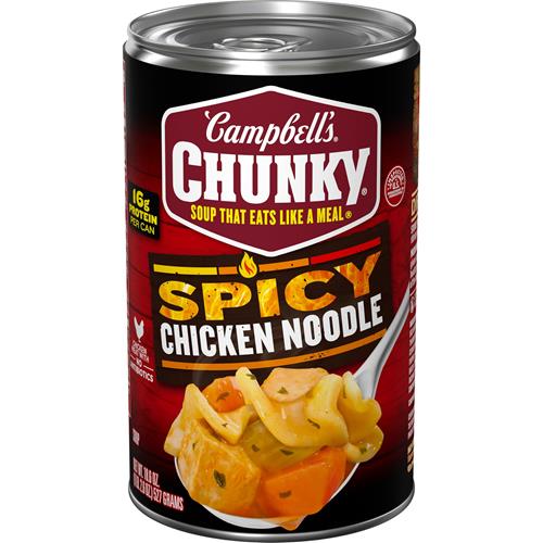 Campbells Chunky Soup, Spicy Chicken Noodle Soup, 18.6 Oz Can