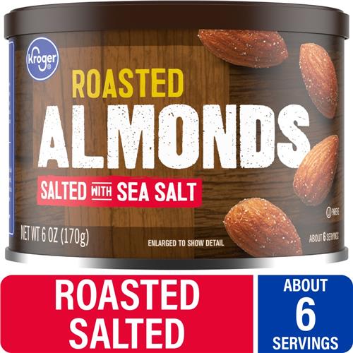 Kroger Roasted Sea Salted Almonds 6 oz