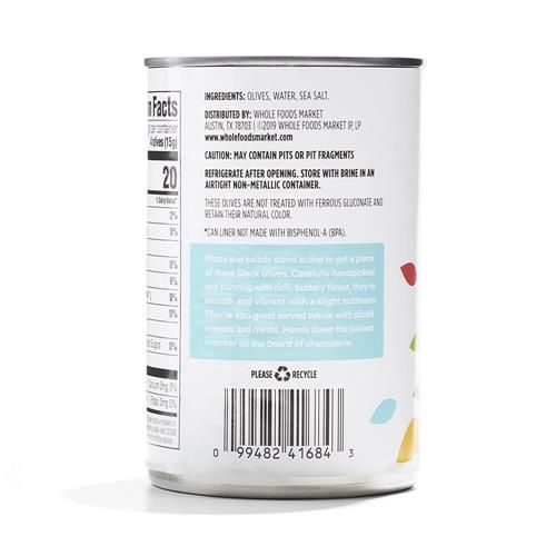 Whole Foods Market Ripe Large Pitted Olives, 6 Ounce