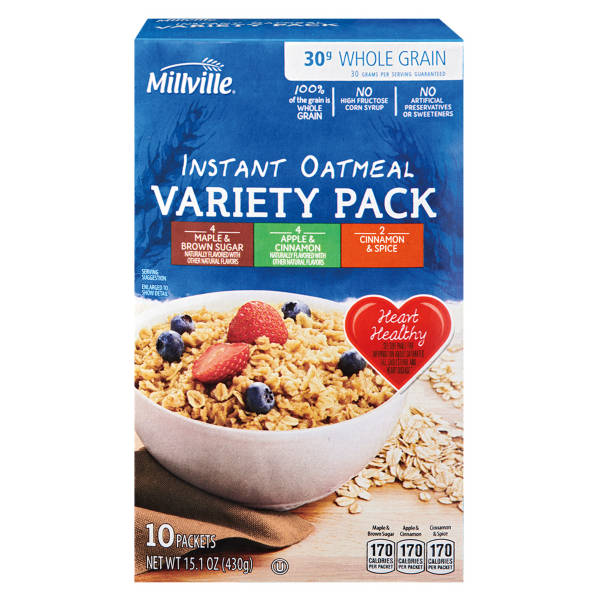 Millville Variety Pack Instant Oatmeal, 10 count - 13.5 oz