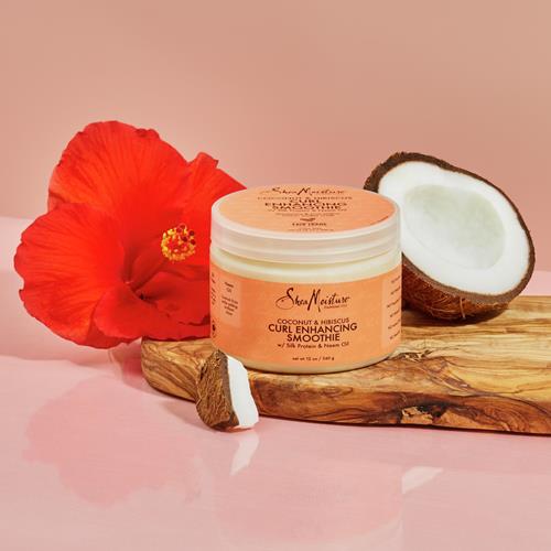 Sheamoisture Smoothie Curl Enhancing Cream Coconut And Hibiscus For Thick, Curly Hair Sulfate Free And Paraben Free 12 Oz