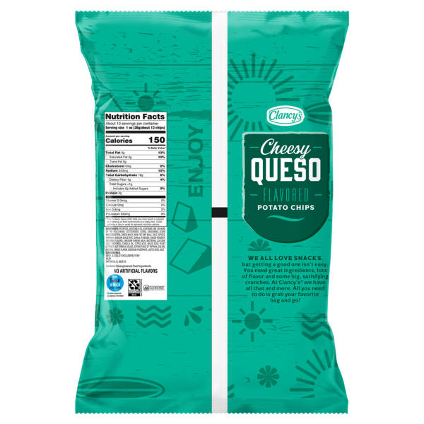 Clancy's Queso Ridge Potato Chips, 9.5 oz