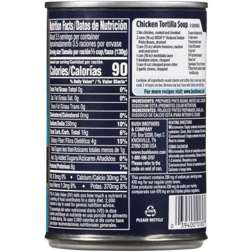 Bushs Best Pinto Beans, 16 Ounce Can, Canned Beans, Pinto Beans Canned, Source Of Plant Based Protein And Fiber, Low Fat, Gluten Free, For Soups, Salads And More