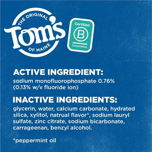 Toms Of Maine Whole Care Natural Toothpaste With Fluoride, Peppermint, 4 Oz.