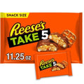 Reeses Take 5 Pretzel, Peanut And Chocolate Snack Size, Candy Bag, 11.25 Oz
