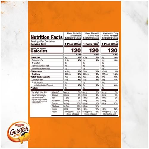 Goldfish Bold Mix Variety Pack Snack Crackers, 1 Oz Snack Packs, 30 Ct Box