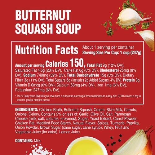 Raos Made For Home Butternut Squash Soup, 16Oz, Traditional Italian Heat And Serve Soup, Made With Premium Quality Vegetables