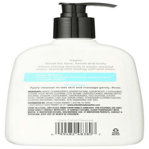 Whole Foods Market, Daily Facial Cleanser, Normal To Oily Skin, 16 Fl Oz
