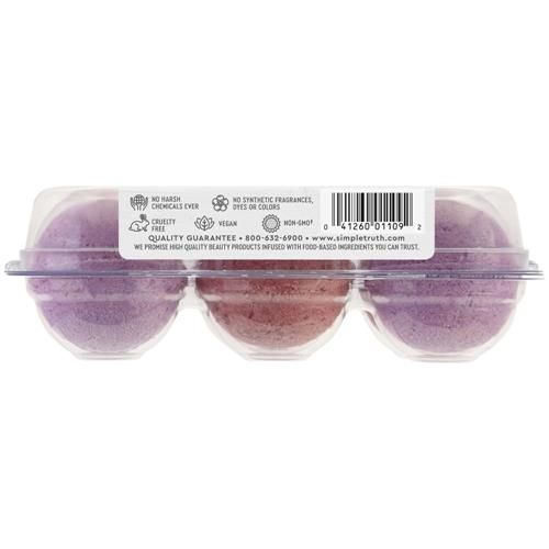 Simple Truth Beauty Crate Blueberry Strawberry & Acai Effervescent Bath Bombs 6 ct