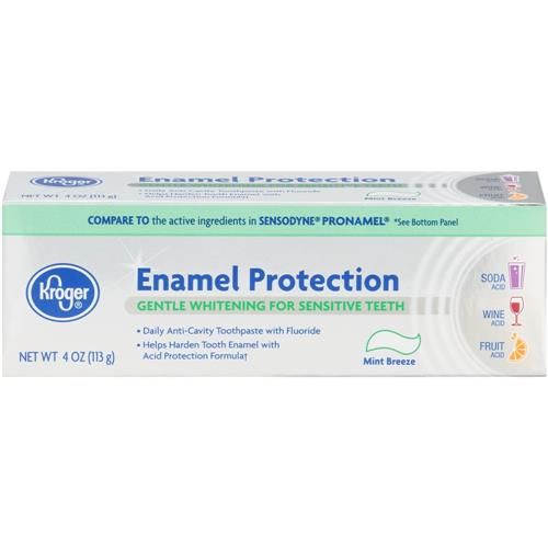 Kroger Enamel Protection Mint Breeze Gentle Whitening for Sensitive Teeth Toothpaste 4 oz
